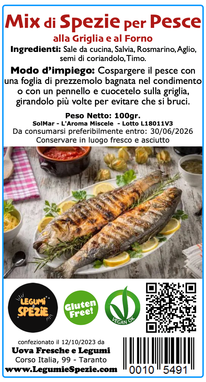 Mix di Spezie per Pesce alla Griglia