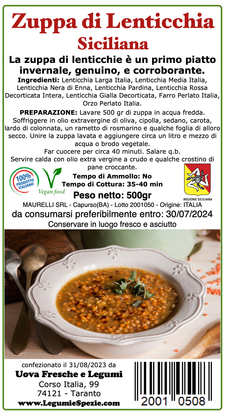 Zuppa di Lenticchia Siciliana