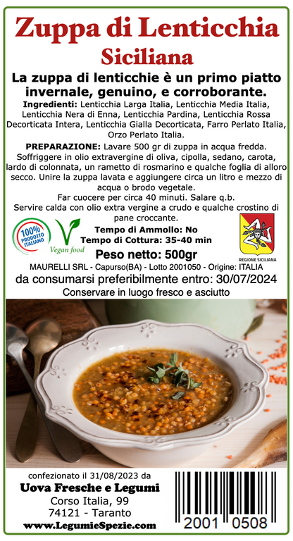 Zuppa di Lenticchia Siciliana